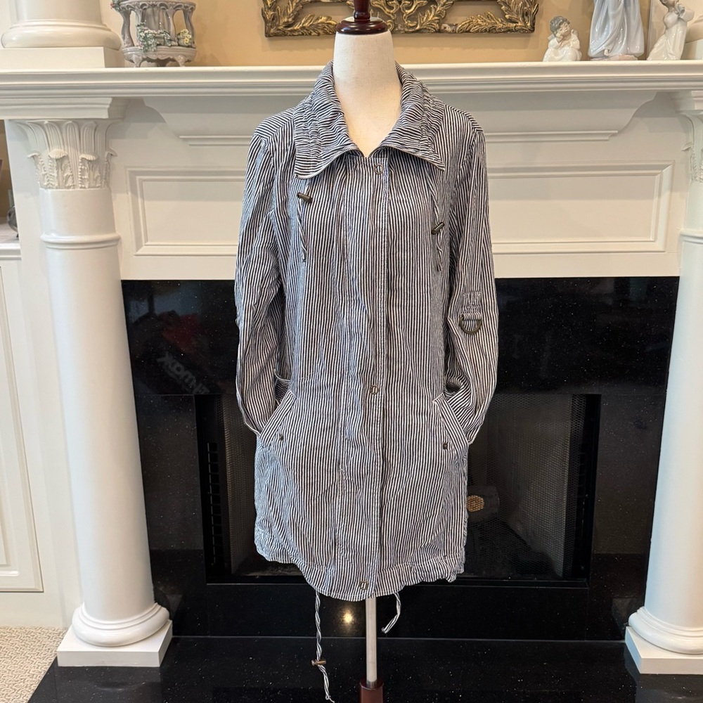 Ami Striped Utility Jacket With Drawstring Waist … - image 1